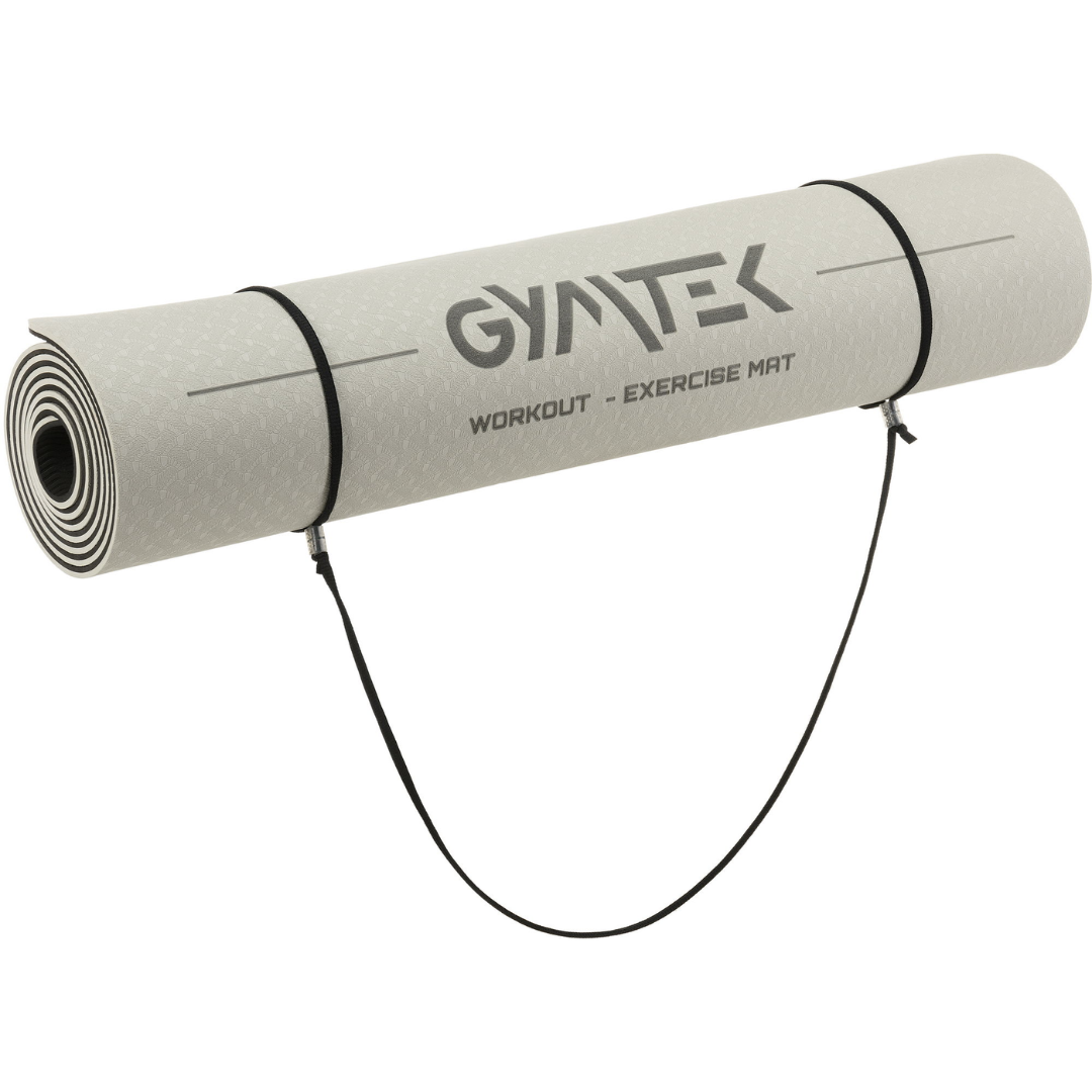 Килимок (мат) для фітнесу та йоги Gymtek Premium TPE 0,6см сіро-чорний — фото 5