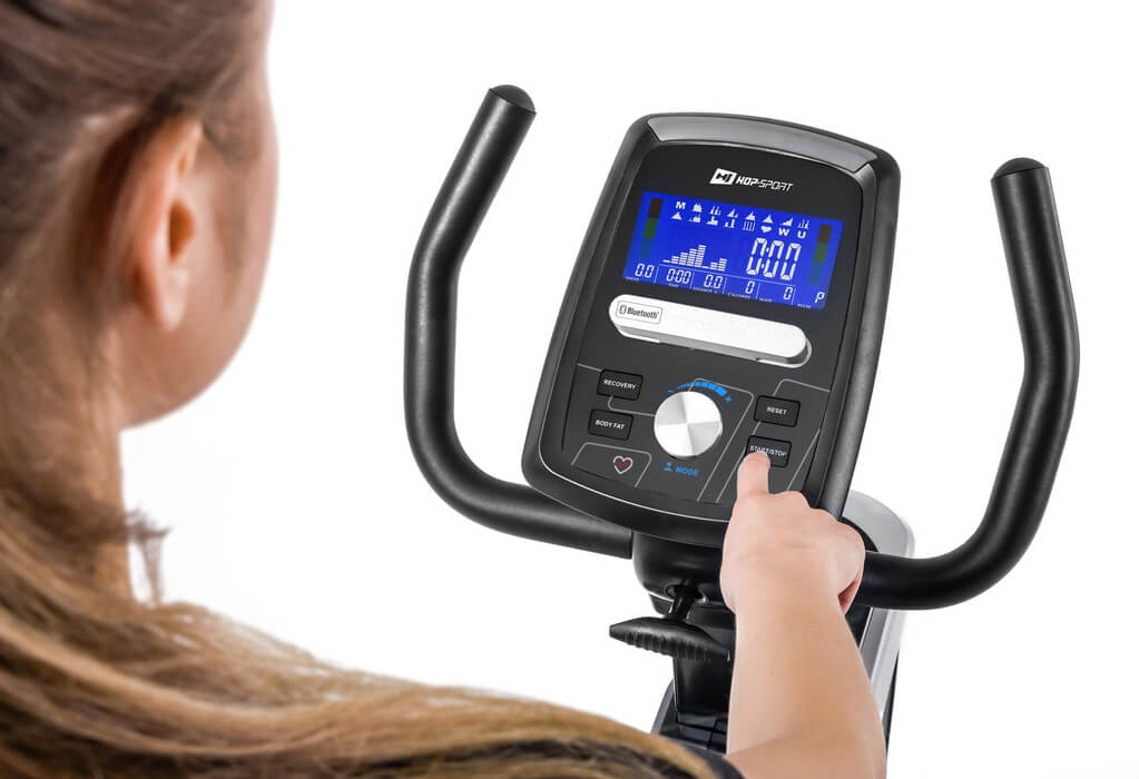 Горизонтальний велотренажер Hop-Sport HS-070L Helix сріблястий iConsole+ — мініатюра 8
