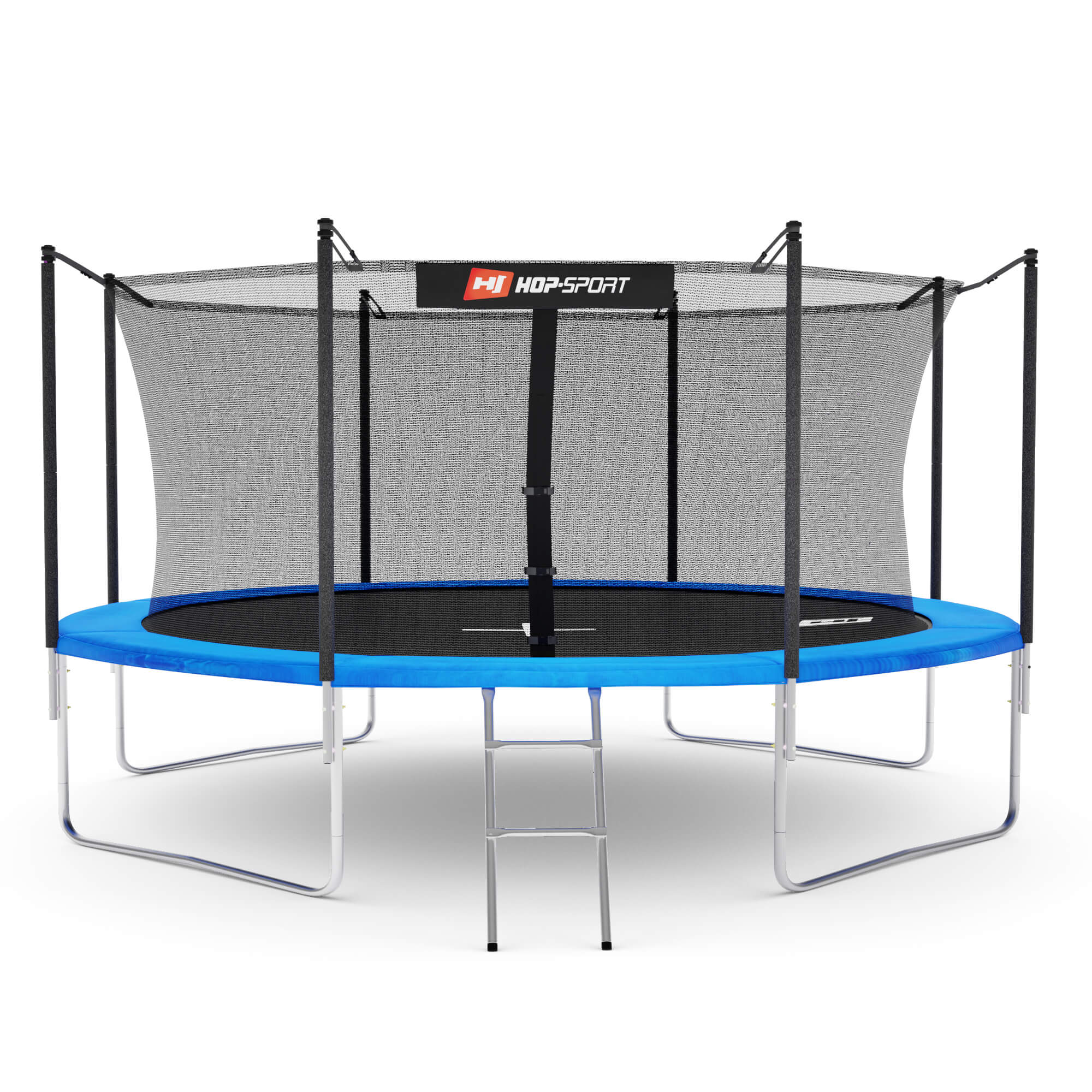Батут Hop-Sport 12ft (366см) синій із внутрішньою сіткою — фото 5