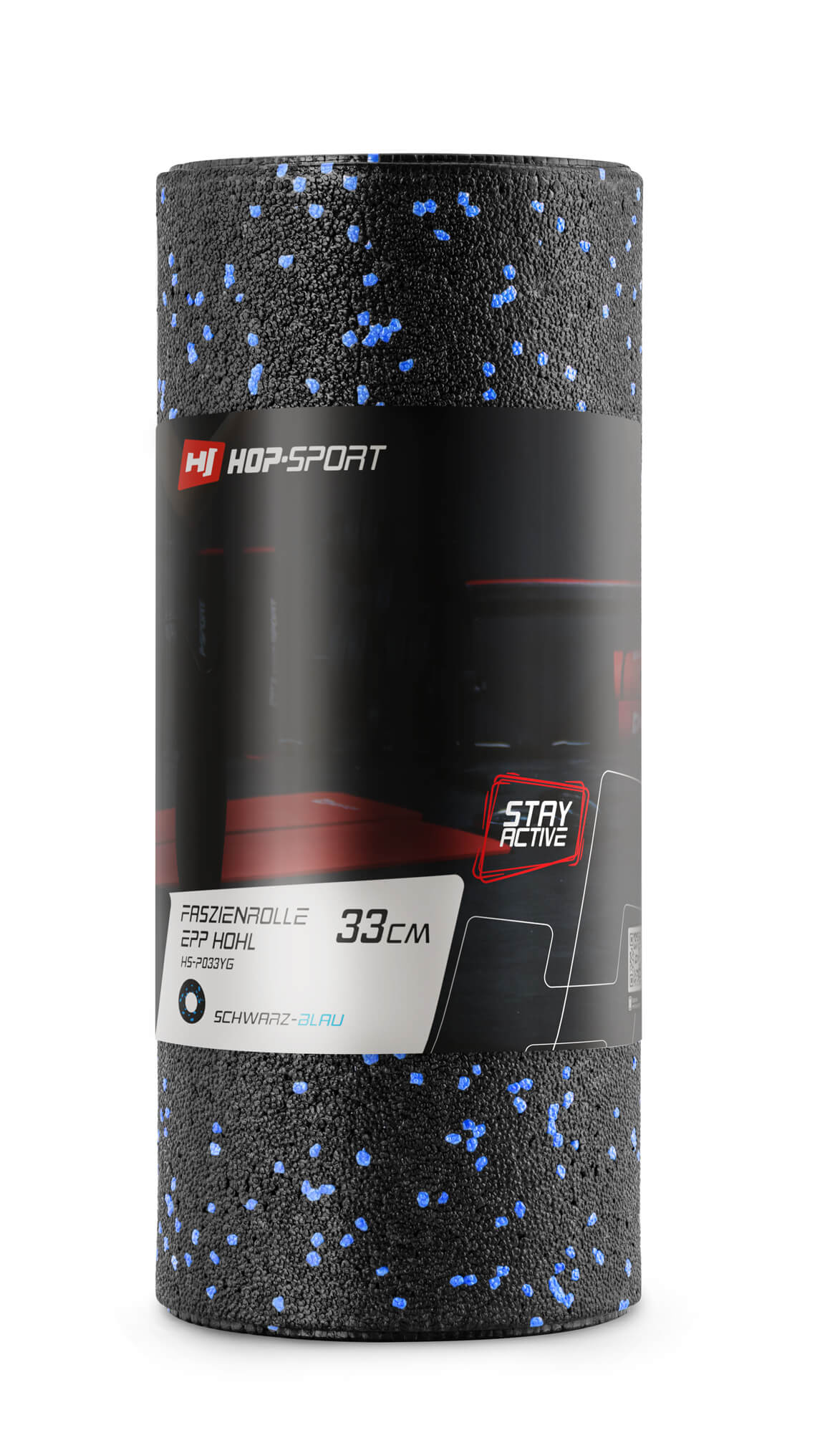 Роллер масажер (валик, ролик) гладкий Hop-Sport EPP 33см HS-P033YG чорно-синій — фото 2