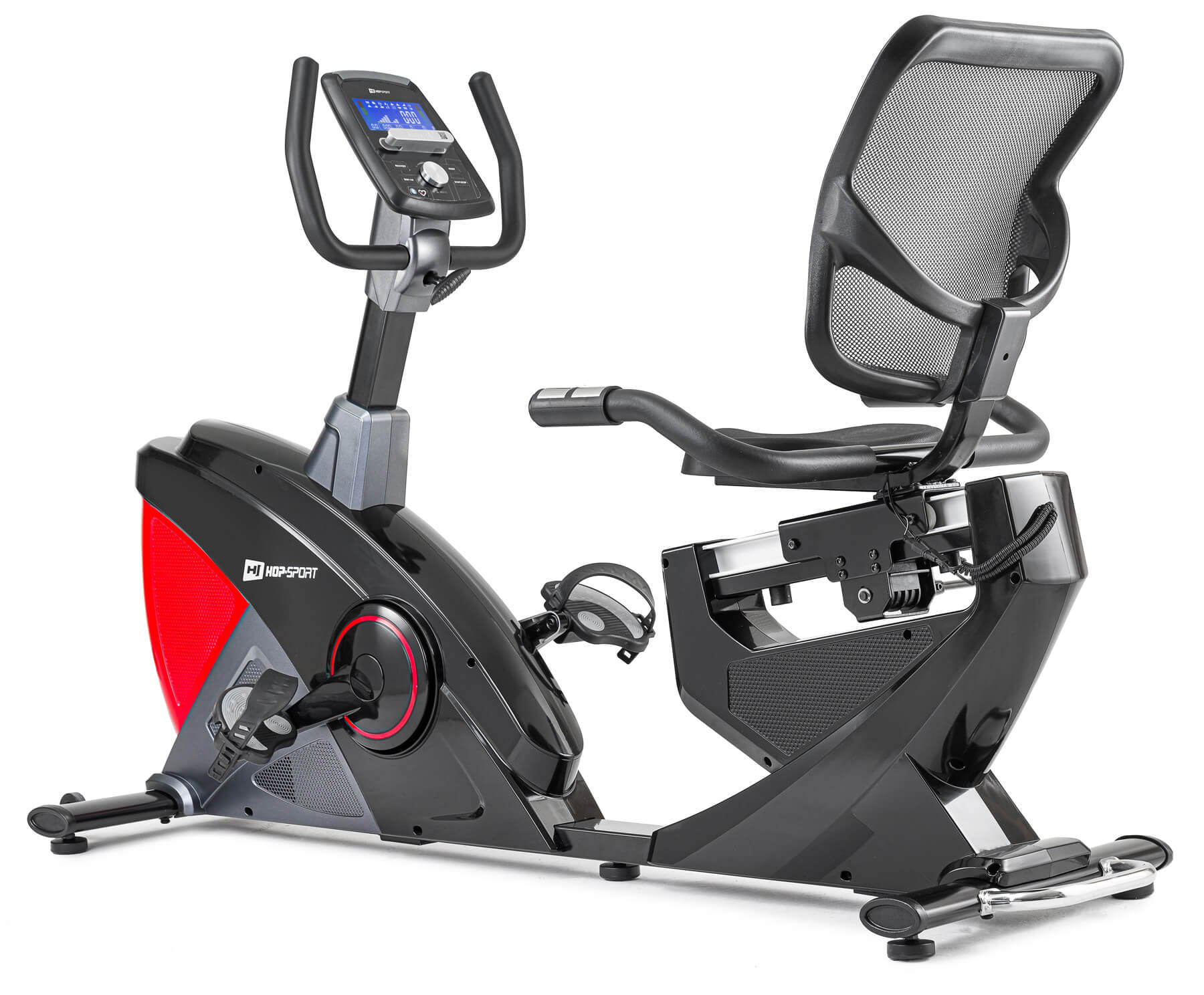 Горизонтальний велотренажер Hop-Sport HS-070L Helix червоний iConsole+ — мініатюра 8