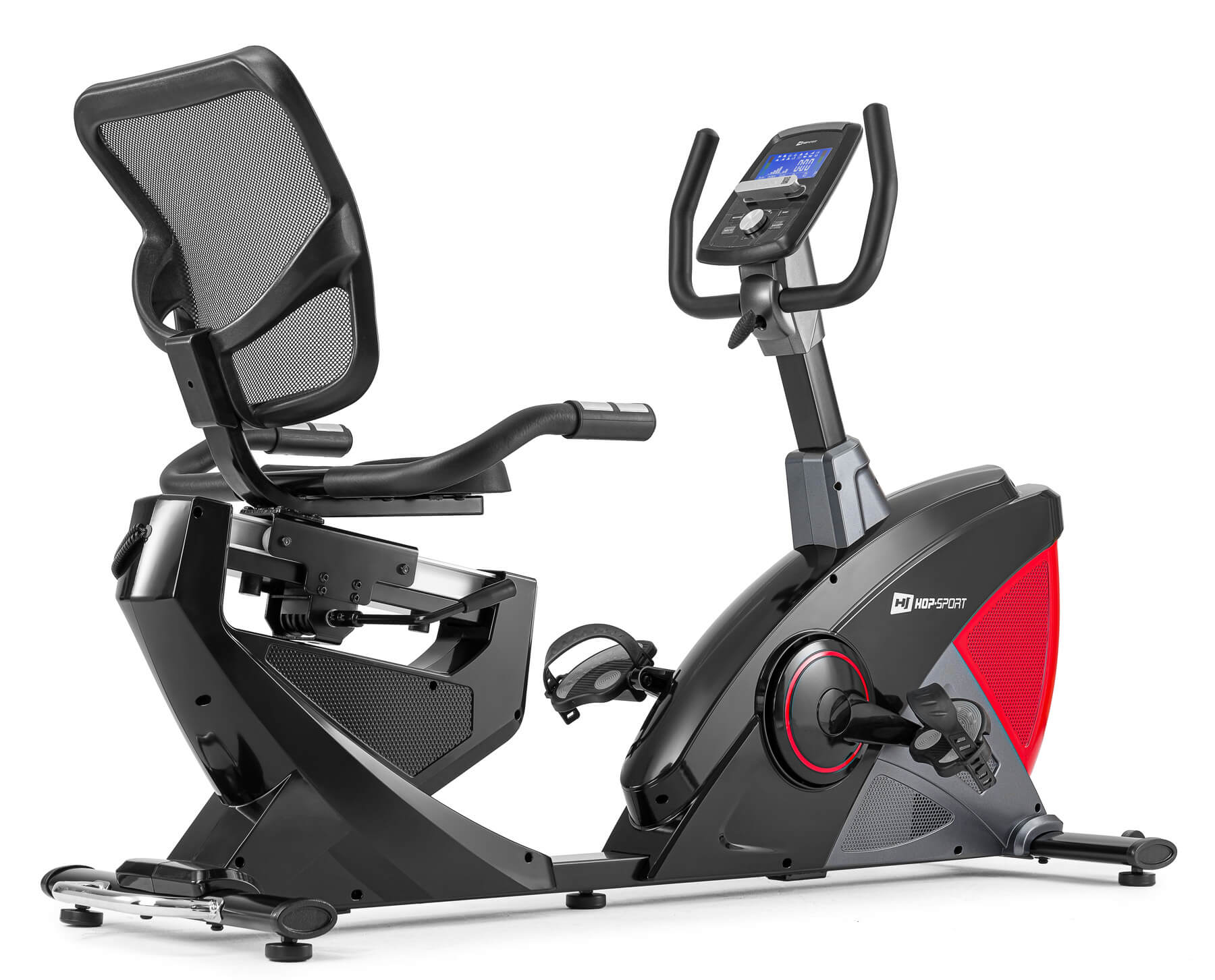 Горизонтальний велотренажер Hop-Sport HS-070L Helix червоний iConsole+ — мініатюра 9