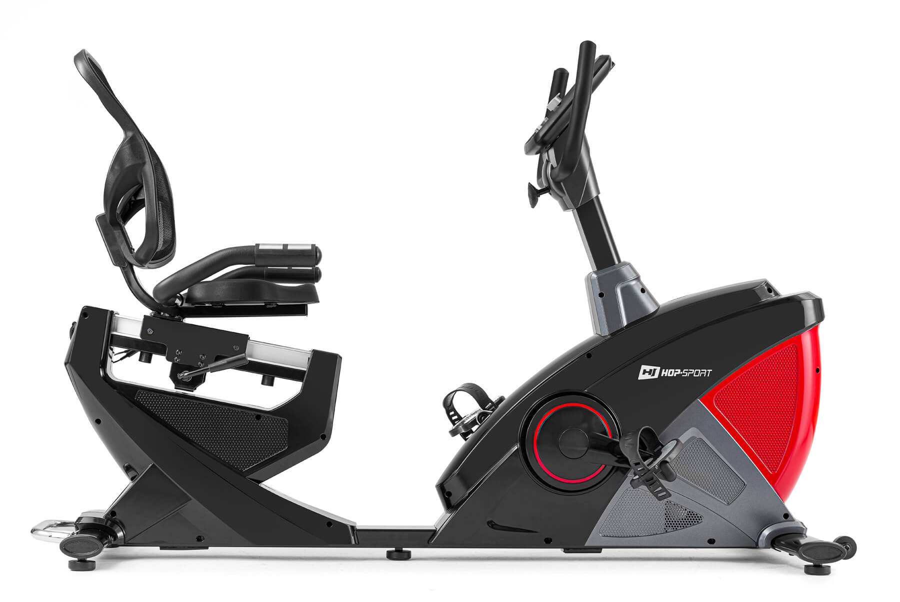 Горизонтальний велотренажер Hop-Sport HS-070L Helix червоний iConsole+ — мініатюра 10