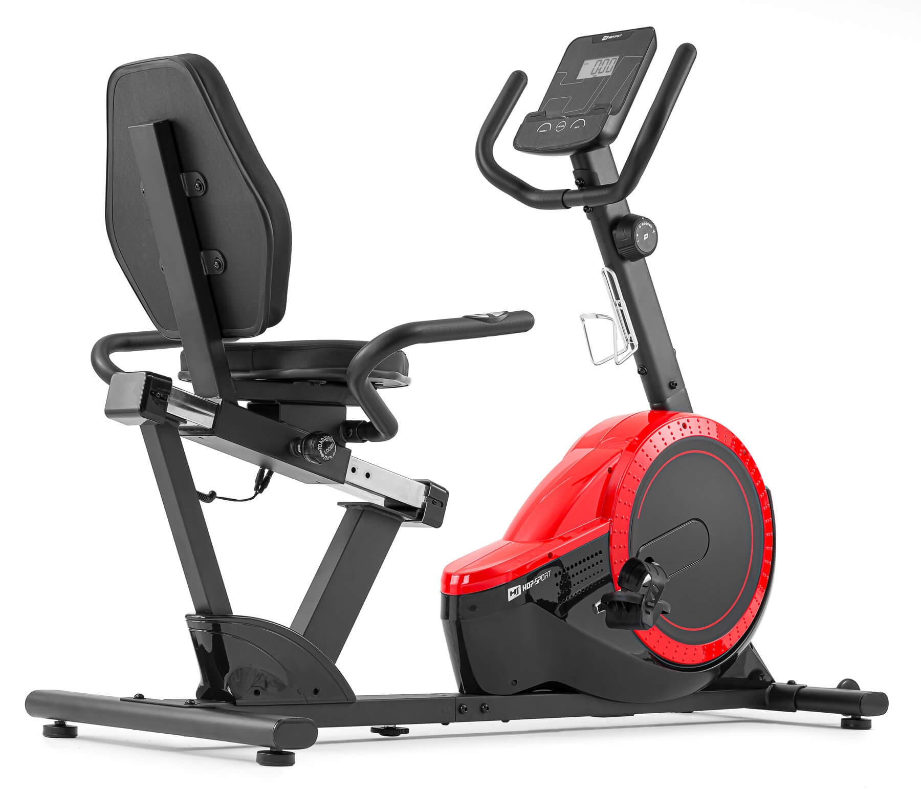 Горизонтальний велотренажер Hop-Sport HS-060L Pulse червоний 2020 — мініатюра 10