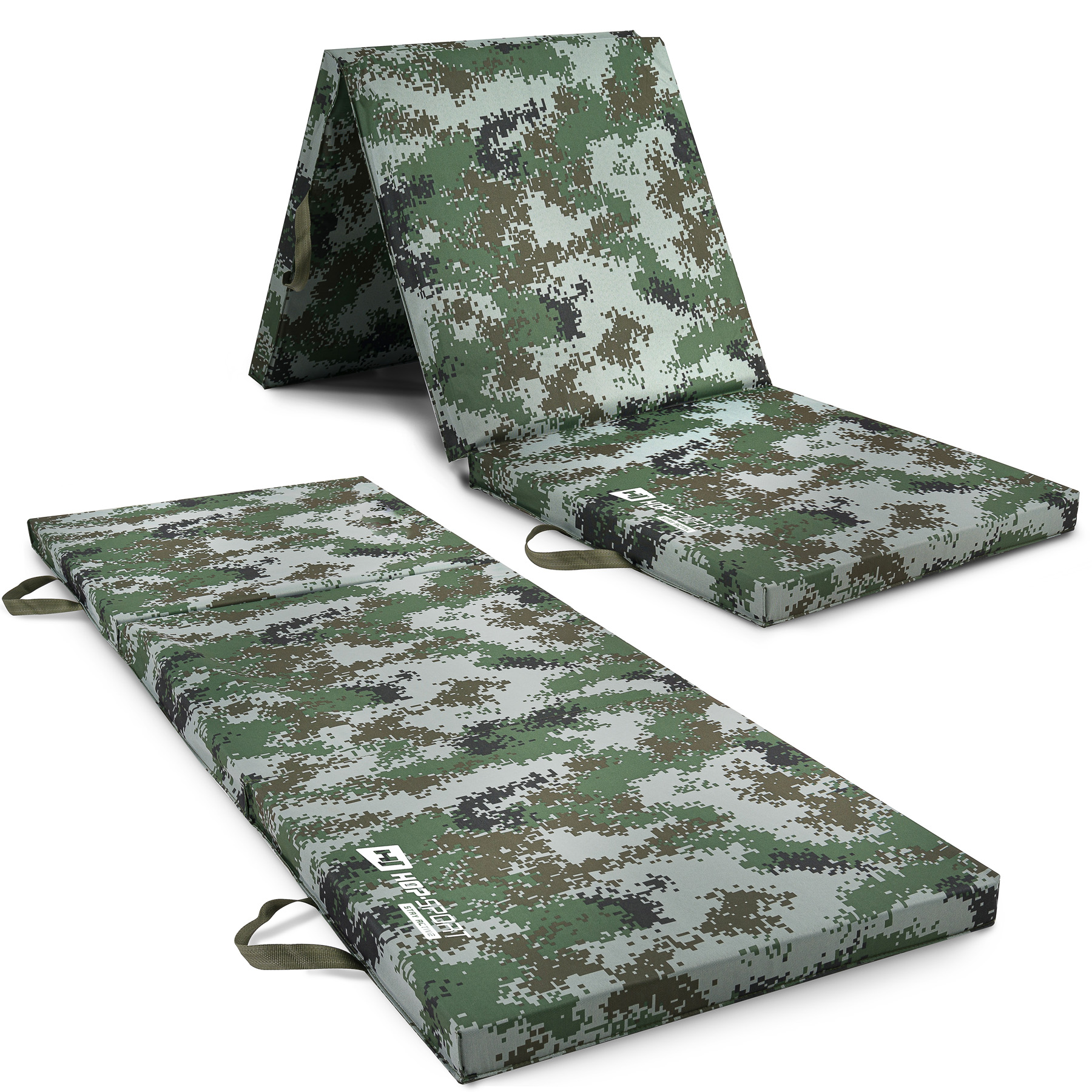 Мат гімнастичний Hop-Sport HS-065FM 5см твердий хакі — фото 4
