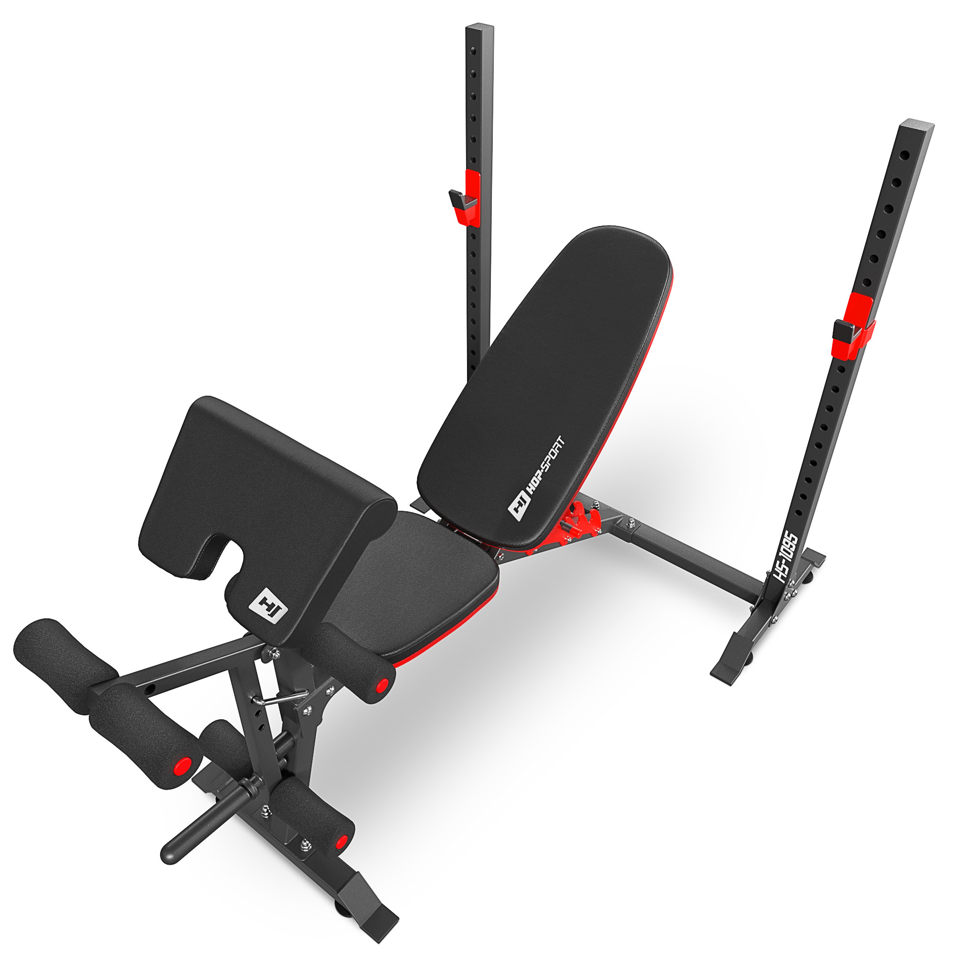 Набір Hop-Sport Premium 105кг з лавою HS-1095, штангами та гантелями — мініатюра 7