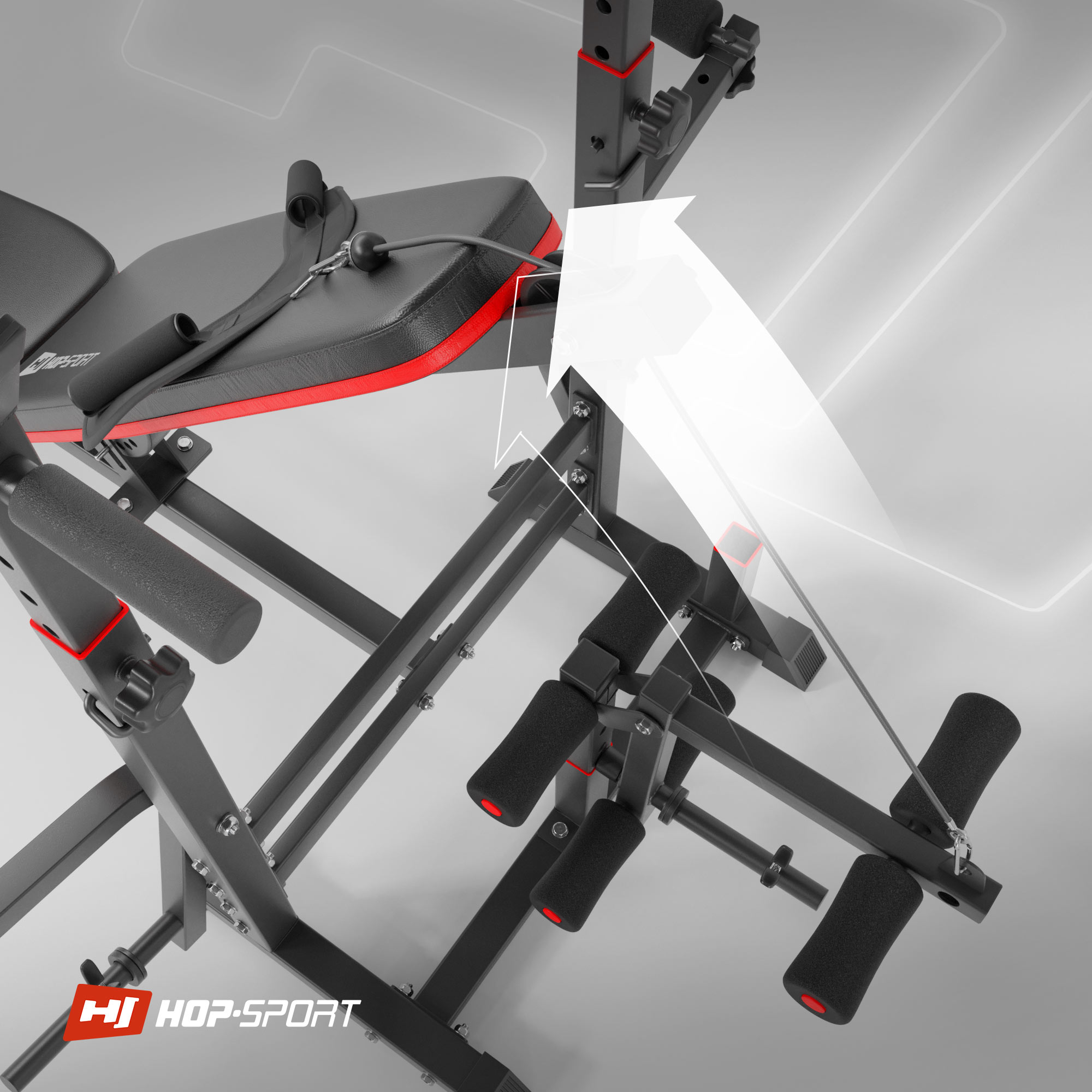 Лавка тренувальна Hop-Sport HS-1075 Pro із партою Скотта — мініатюра 6