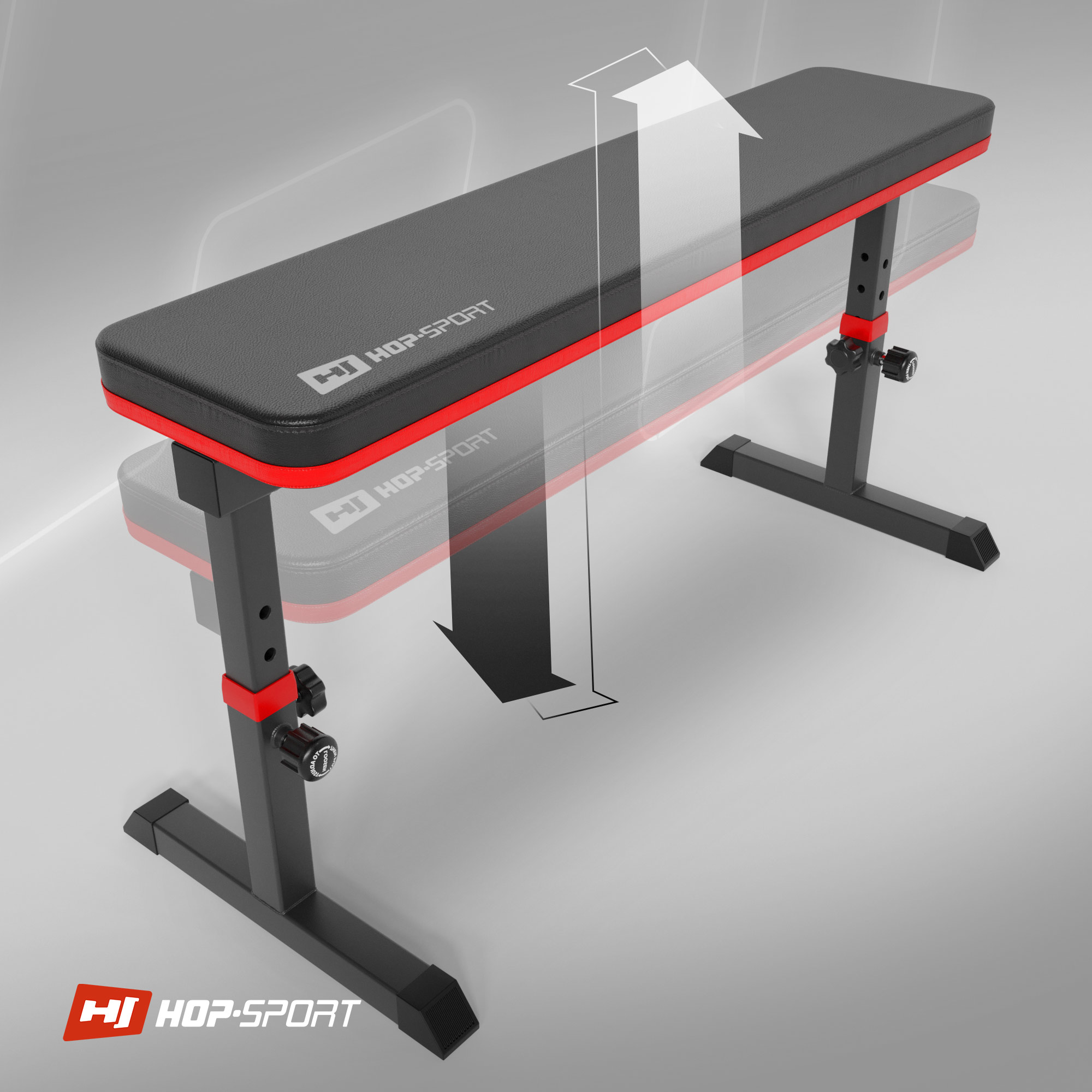 Лавка тренувальна Hop-Sport HS-1025 Pro для жиму горизонтальна регульована — мініатюра 9