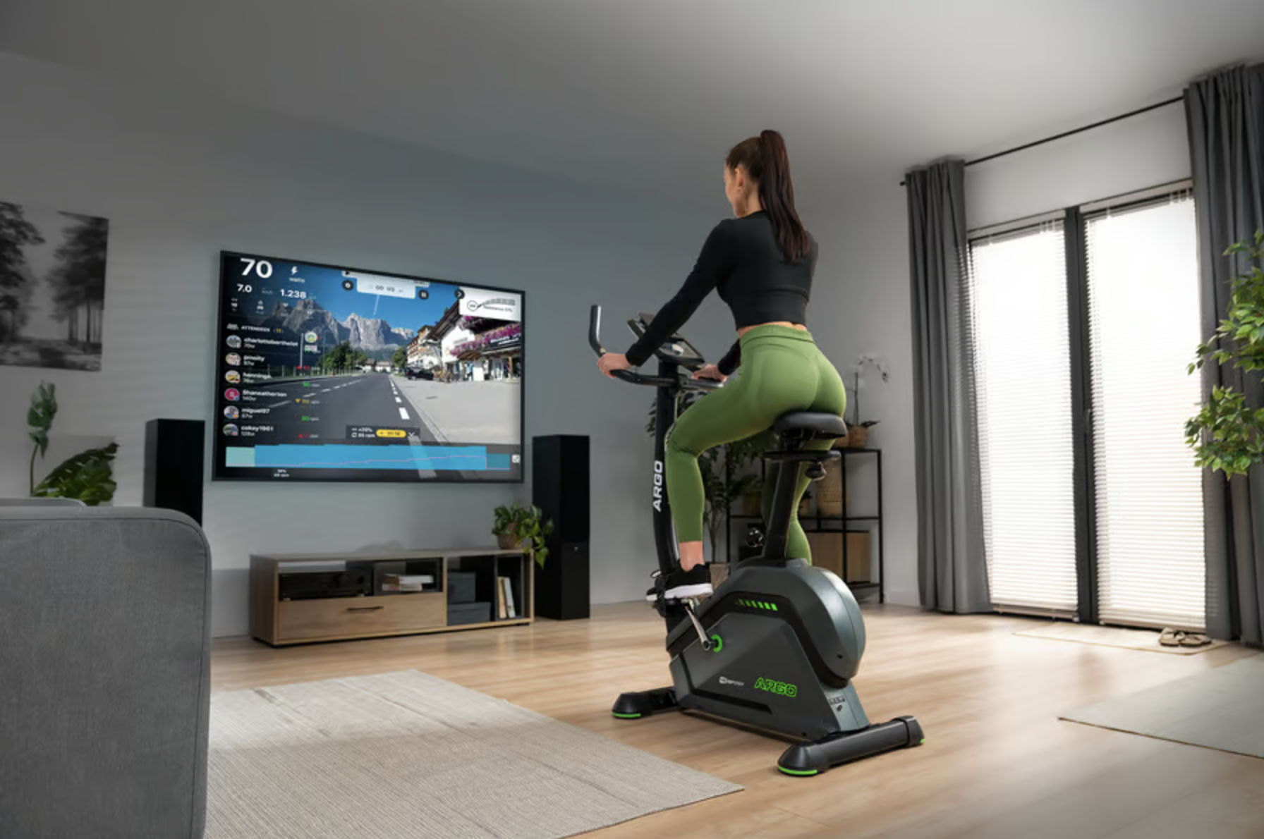 Велотренажер Hop-Sport HS-120H Argo чорно-зелений — мініатюра 9