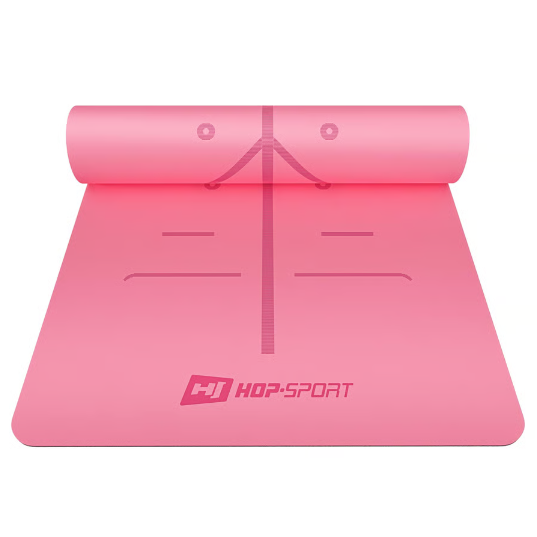 Йога-мат Hop-Sport PU 0,5см 183 x 68см HS-P005GM рожевий — фото 5