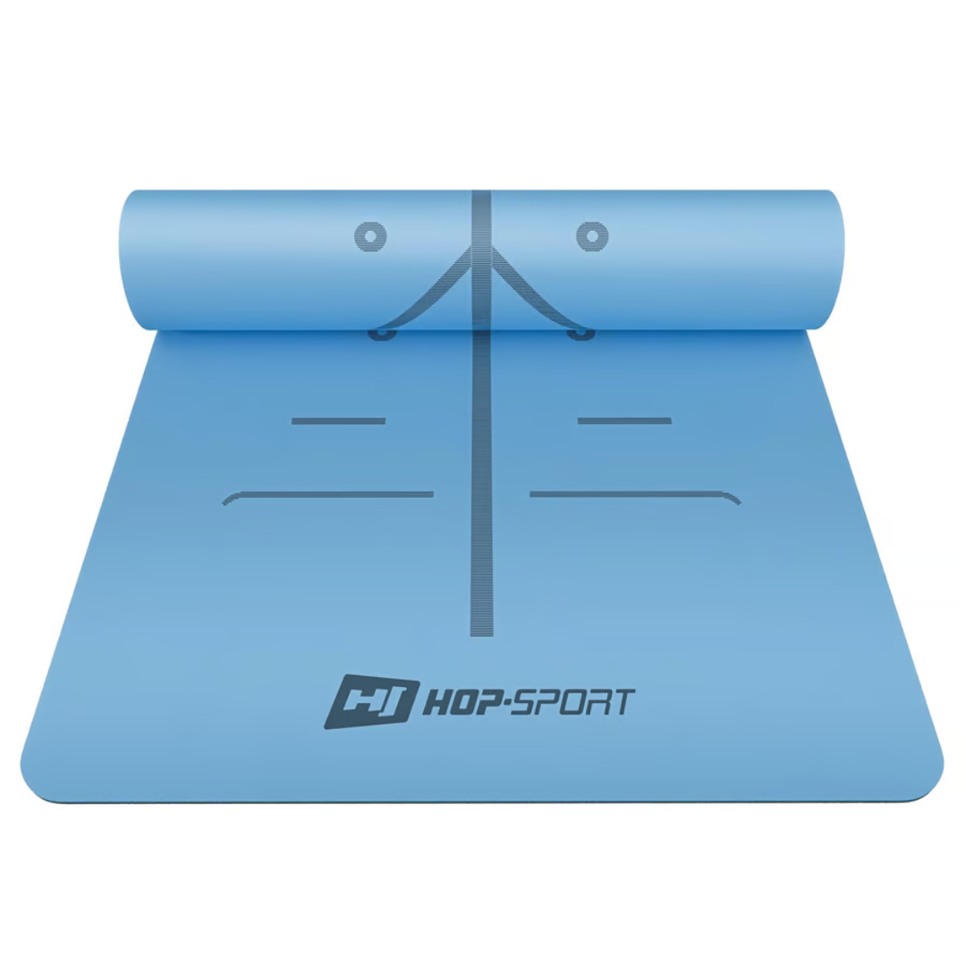 Йога-мат Hop-Sport PU 0,5см 183 x 68см HS-P005GM темно-синій — фото 5