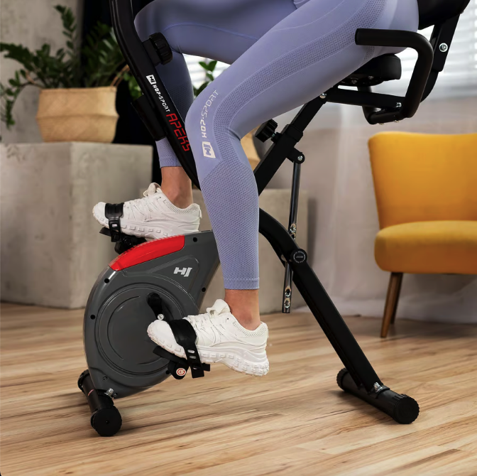 Велотренажер Hop-Sport HS-3030X Apeks X-Bike сірий — мініатюра 9
