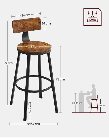 Барний стілець Leobert Comfy 2 штуки Loft — мініатюра 6
