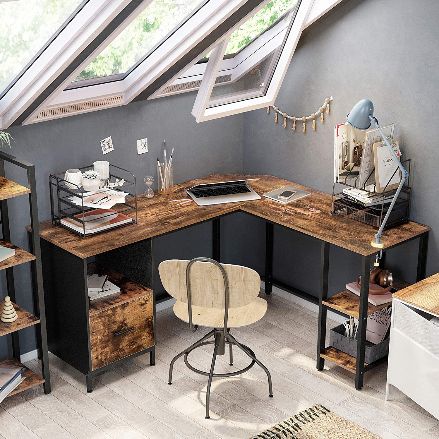 Письмовий комп'ютерний стіл Leobert Oxford кутовий в стилі Loft — фото 3