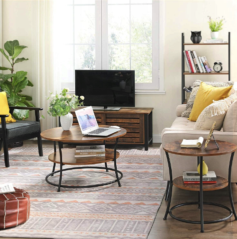 Журнальний столик Leobert Vasagle 80 x 80 x 45см в стилі Loft — мініатюра 8