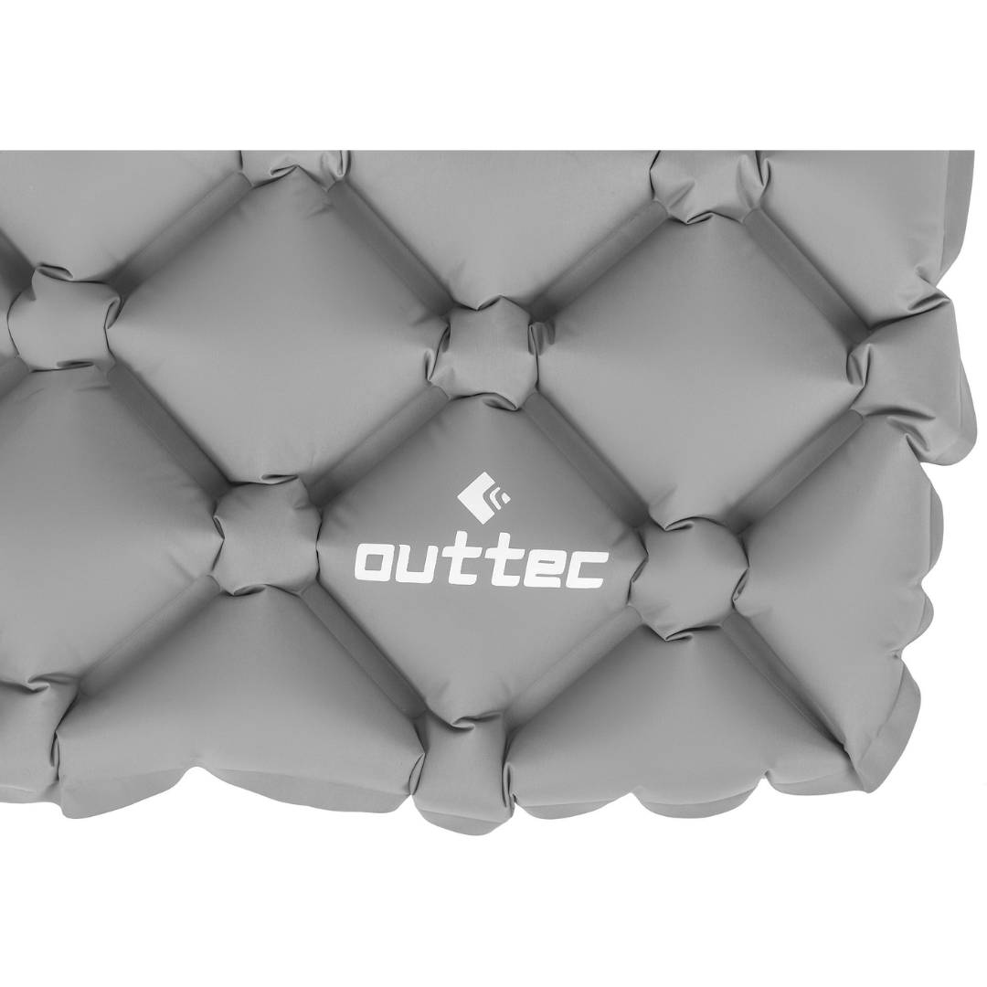 Надувний килимок Outtec 195х55х5см з подушкою соти сірий — мініатюра 6
