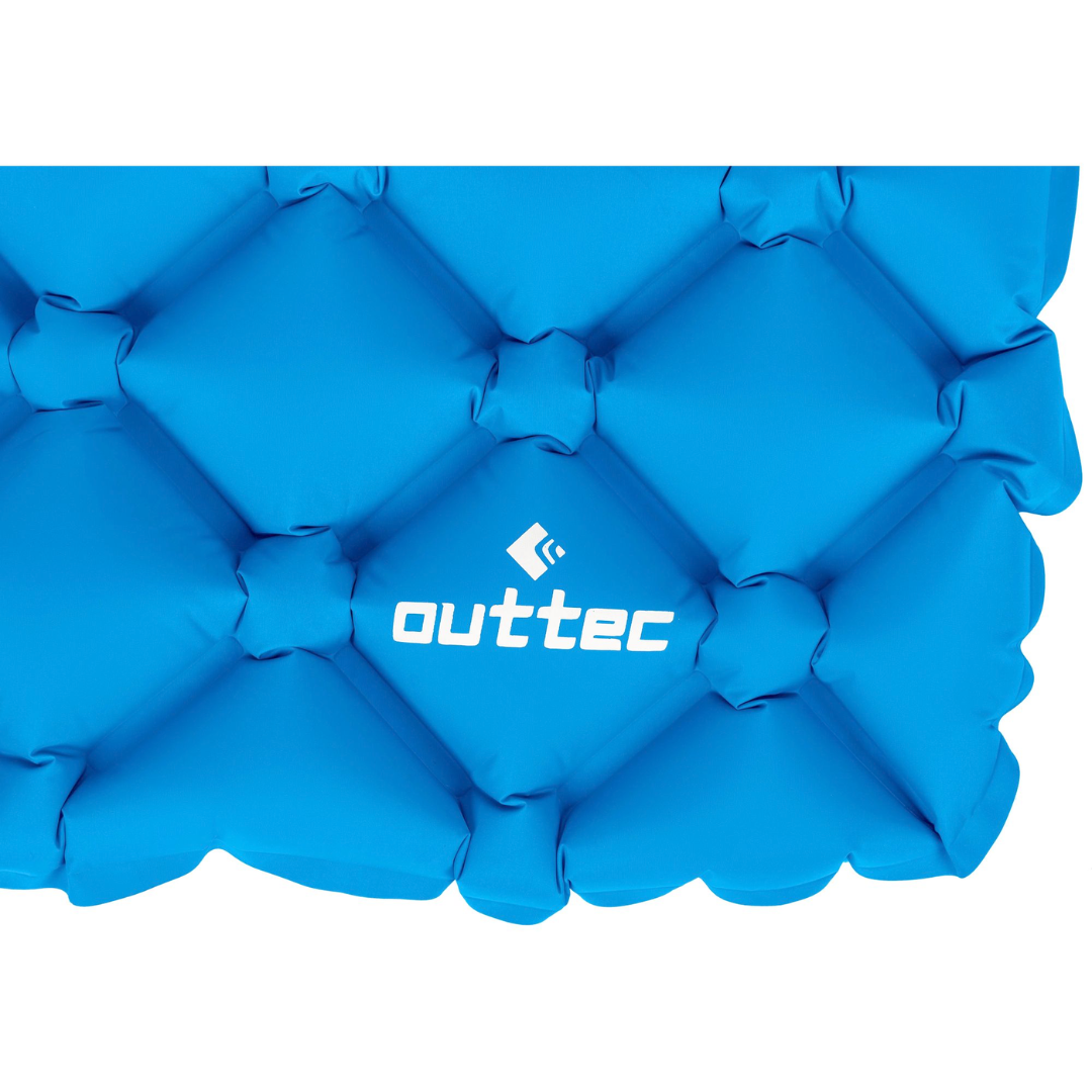 Надувний килимок Outtec 195х55х5см з подушкою соти голубий — мініатюра 6