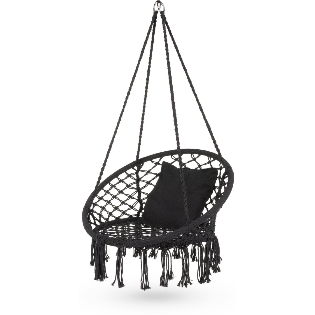 Садова гойдалка Boho Outtec XXL чорний — фото 1