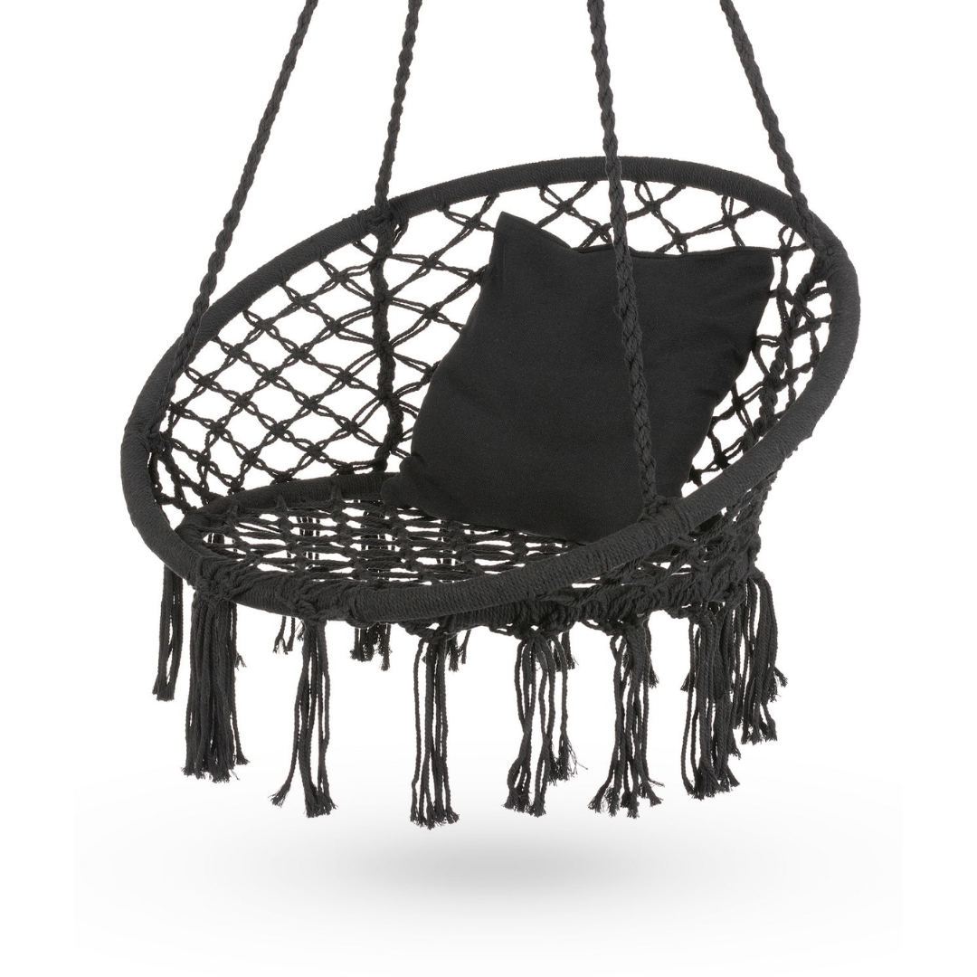 Садова гойдалка Boho Outtec XXL чорний — мініатюра 7