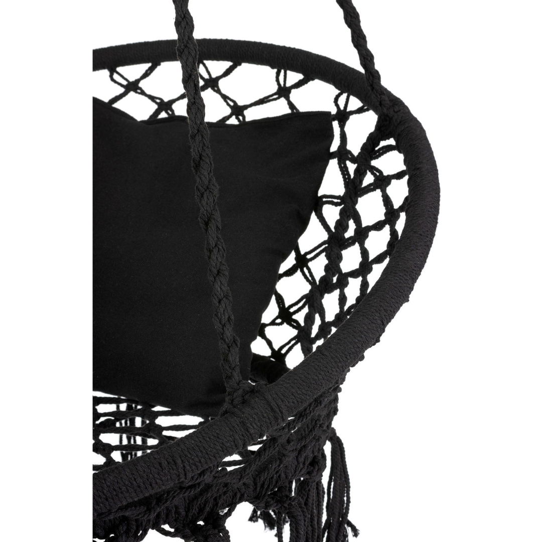Садова гойдалка Boho Outtec XXL чорний — мініатюра 8