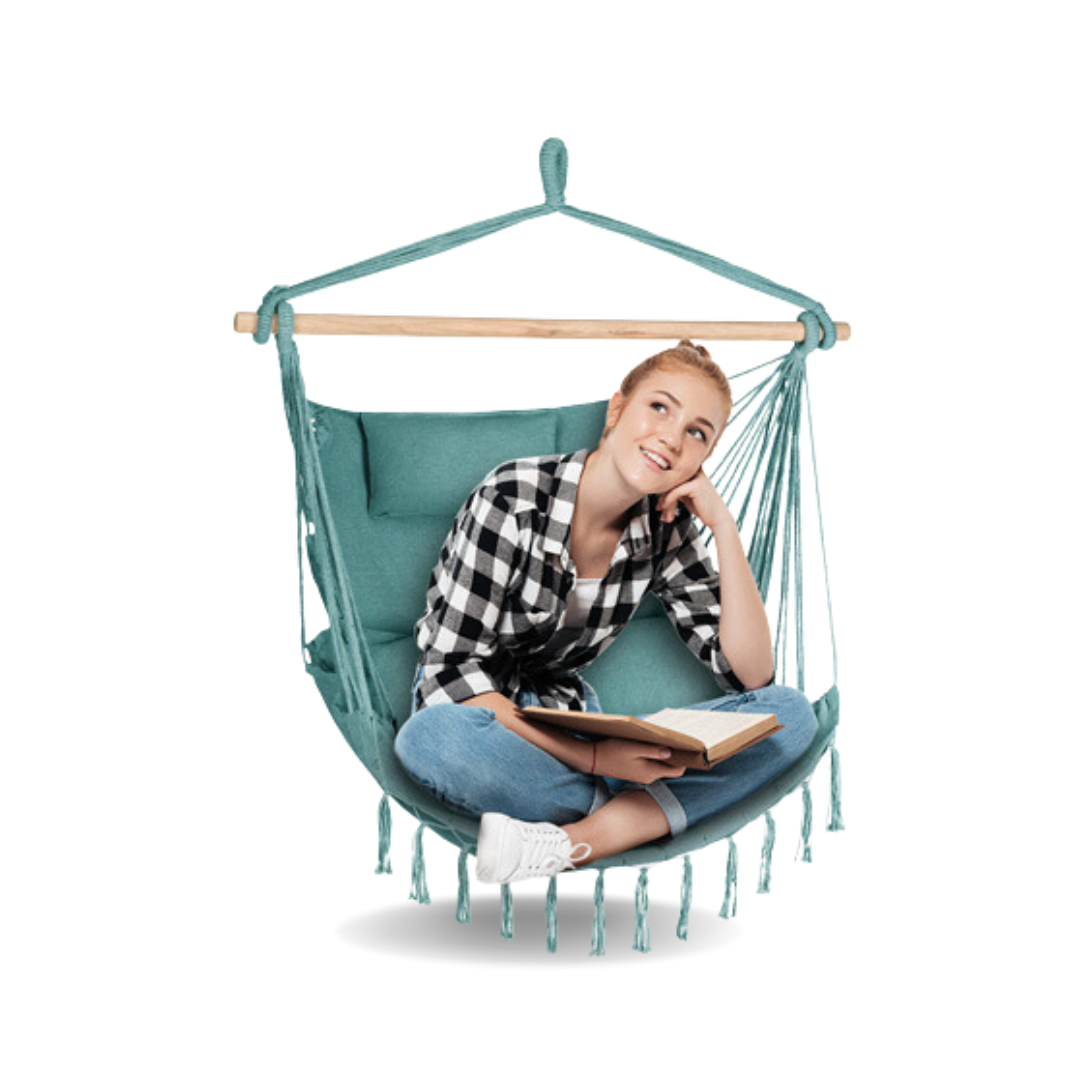 Бразильське крісло - гамак Outtec Boho XXL зелений — фото 4