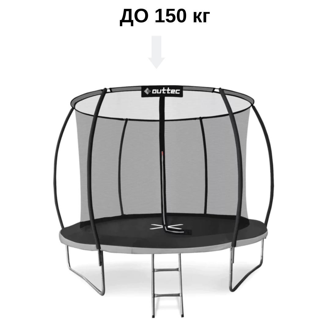 Батут Outtec Premium 10ft (312см) чорно-сірий з внутрішньою сіткою — фото 4