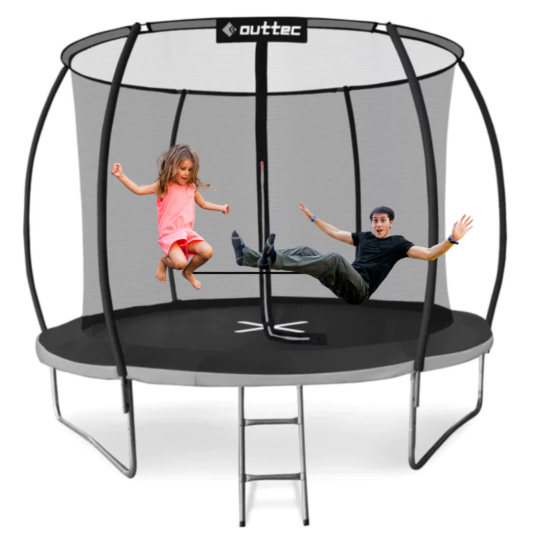 Батут Outtec Premium 10ft (312см) чорно-сірий з внутрішньою сіткою — мініатюра 6