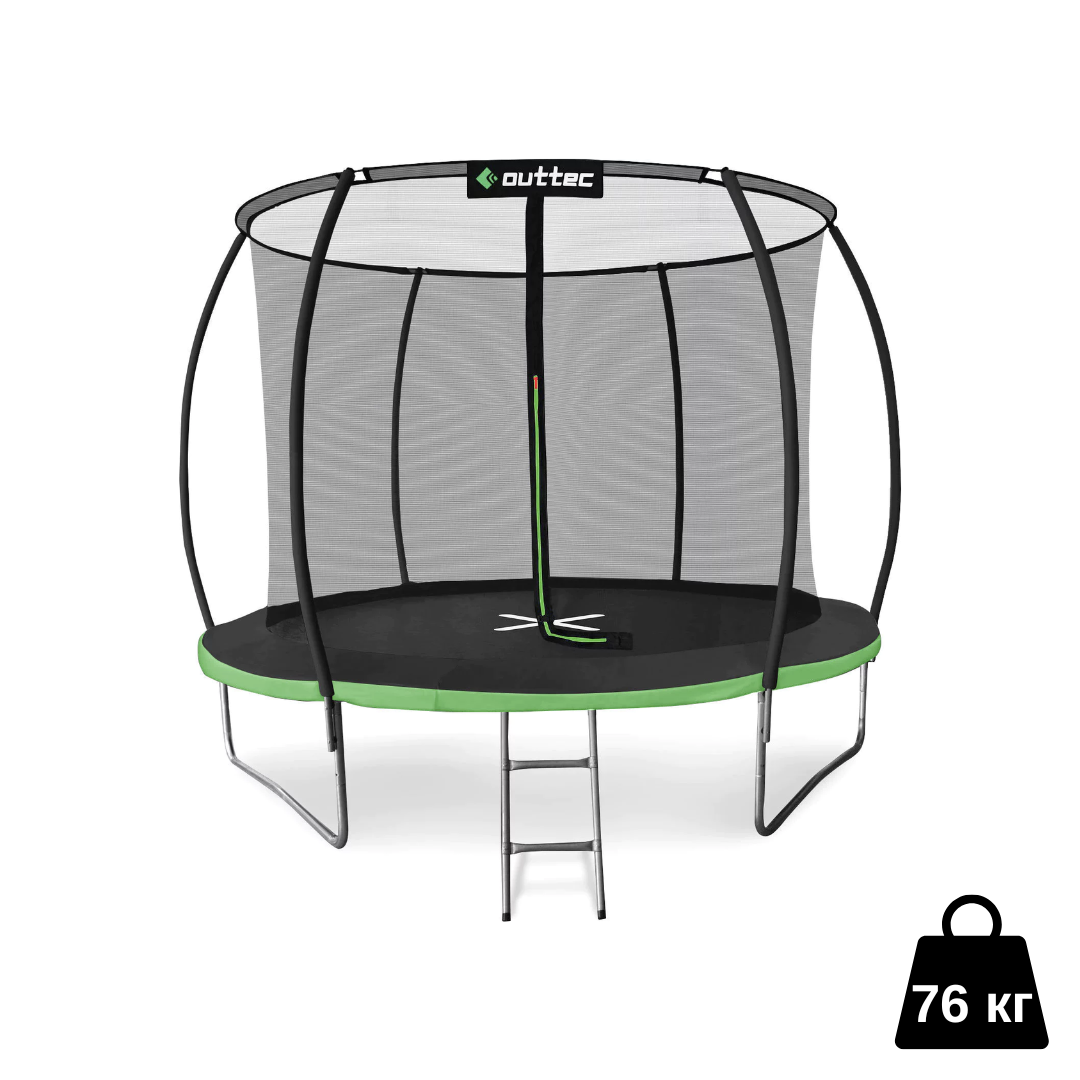 Батут Outtec Premium 12ft (374см) чорно-зелений з внутрішньою сіткою — фото 3
