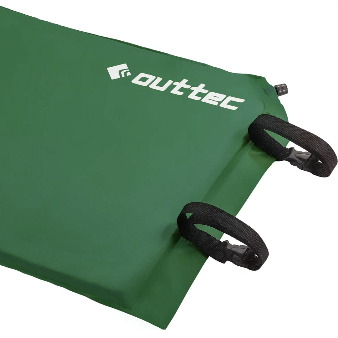Самонадувний килимок Outtec з подушкою гладкий зелений — фото 5
