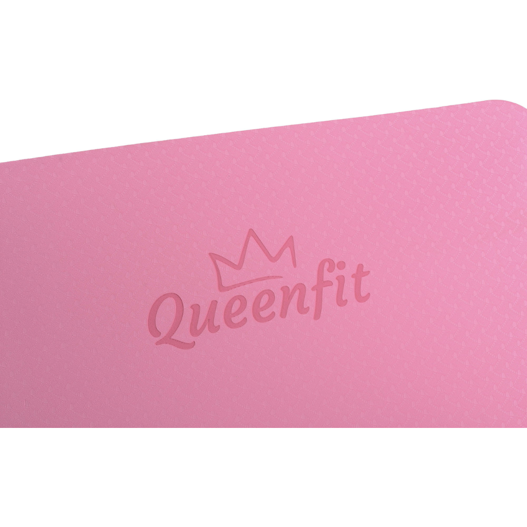Килимок (мат) для фітнесу та йоги Queenfit Premium TPE 0,5см рожевий — фото 5