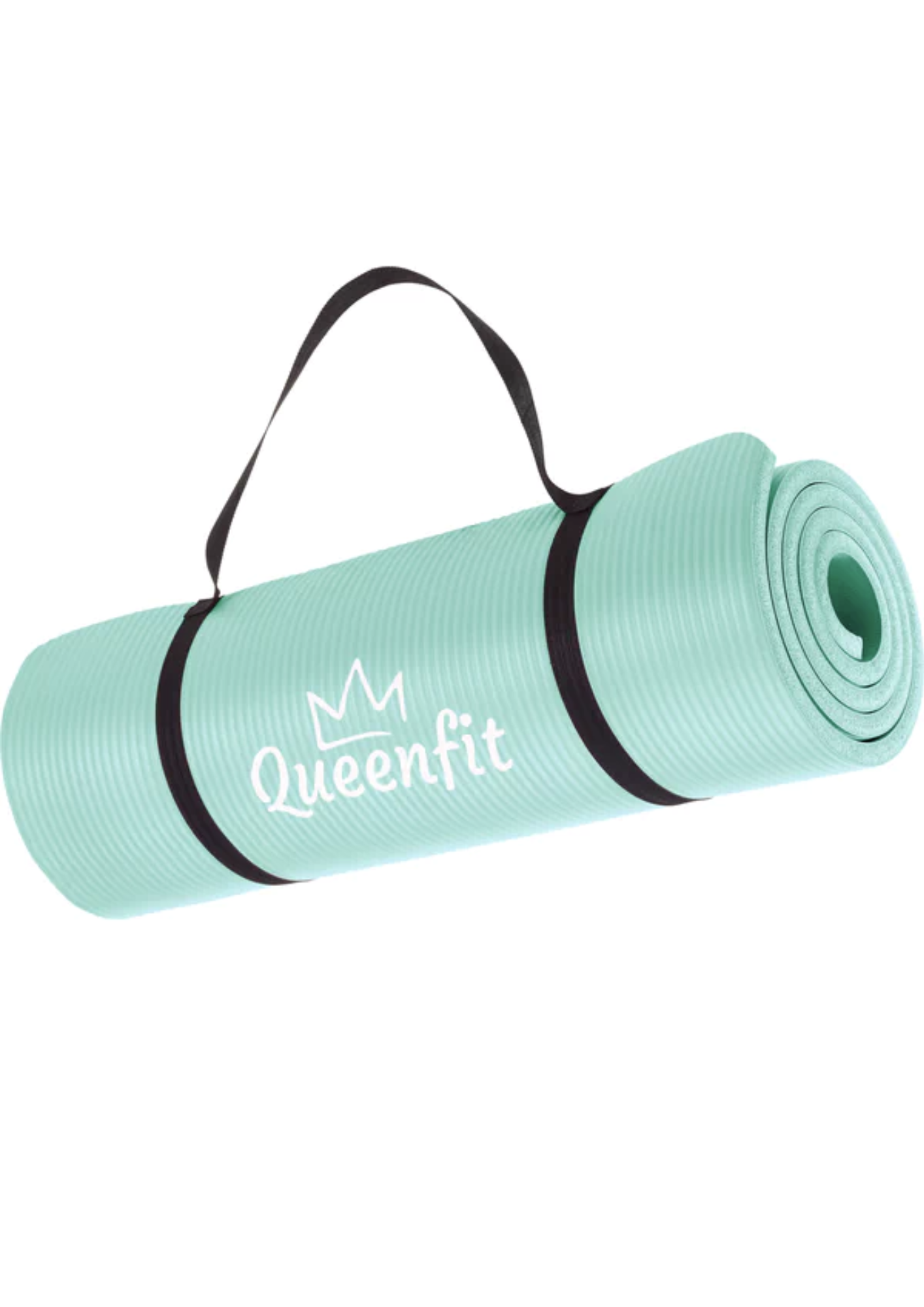 Килимок (мат) для фітнесу та йоги Queenfit NBR 1,5см бірюзовий — мініатюра 7