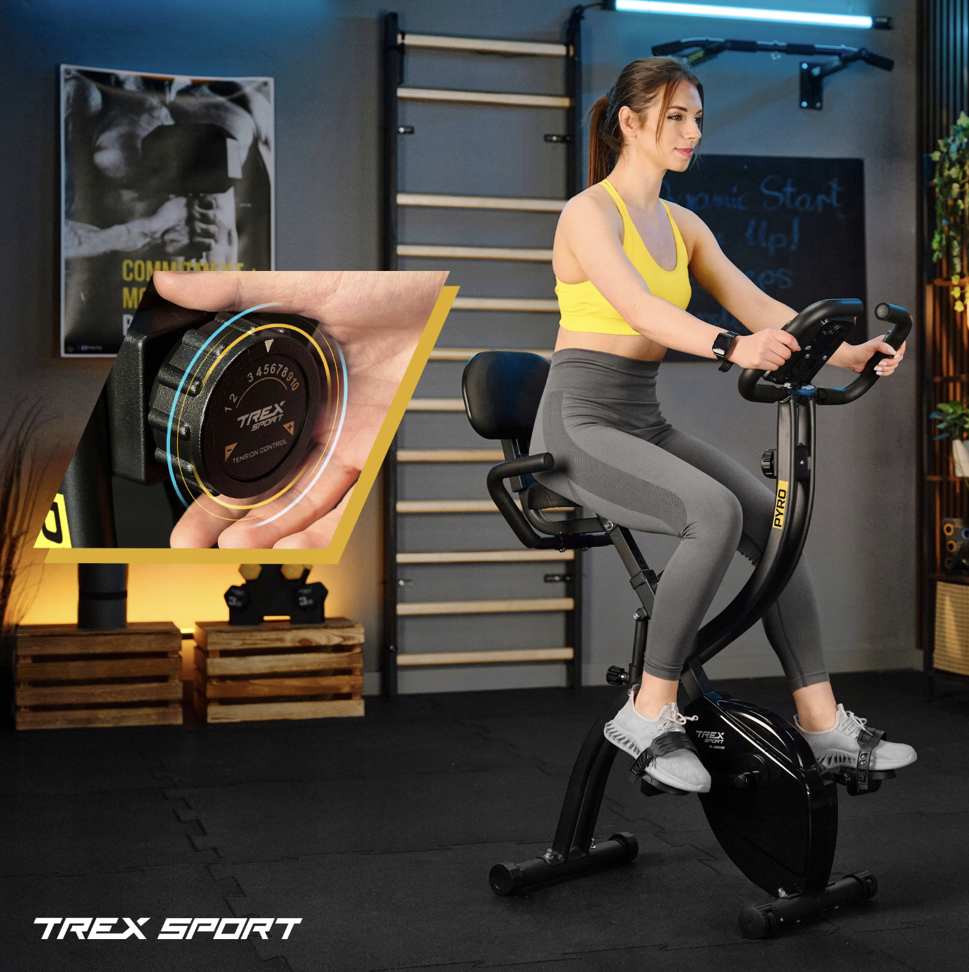Велотренажер Trex Sport TX-360XB PYRO магнітний чорний — фото 3