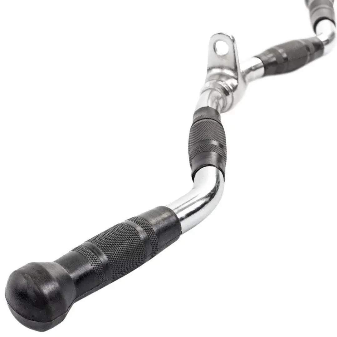 Ручка для верхньої тяги York Fitness 70см W-подібна з гумовими рукоятками, хром — фото 2