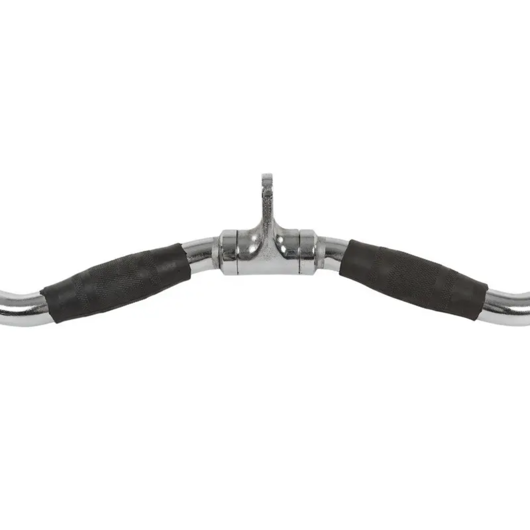Ручка для верхньої тяги York Fitness 70см W-подібна з гумовими рукоятками, хром — фото 4