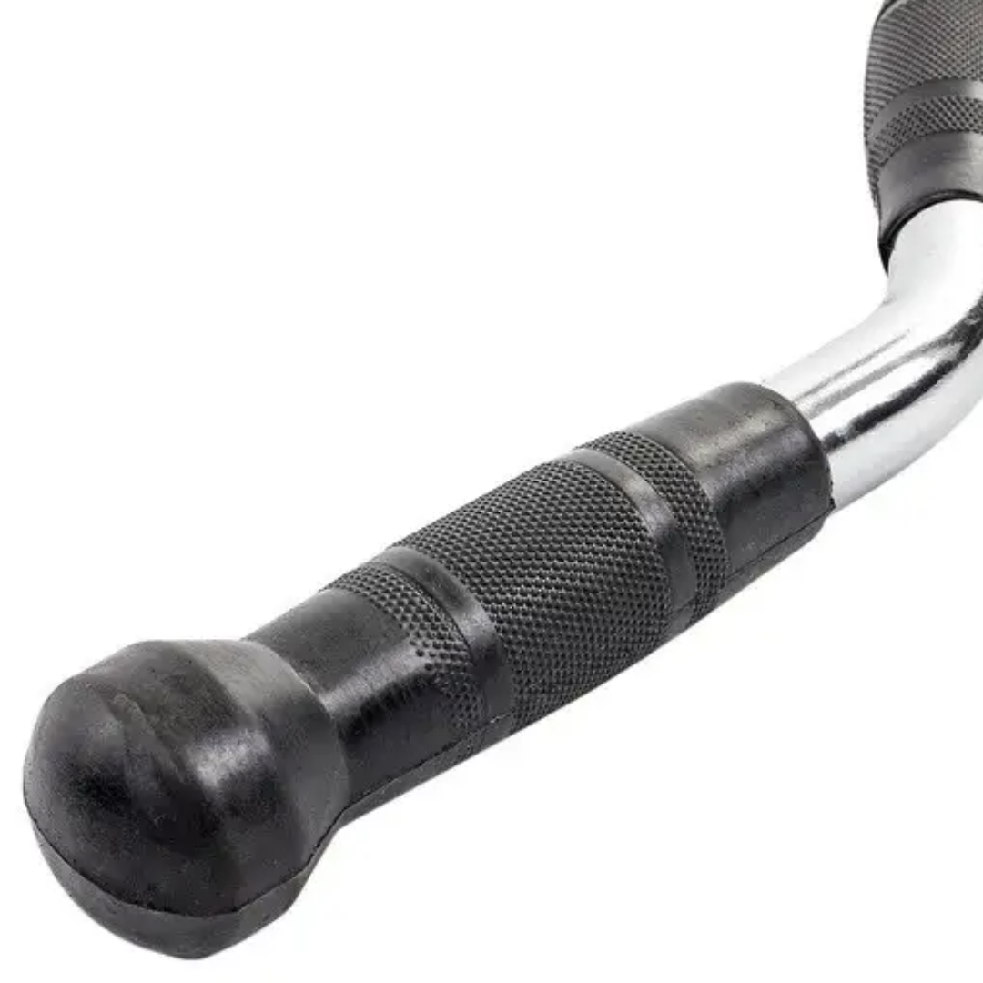 Ручка для верхньої тяги York Fitness 70см W-подібна з гумовими рукоятками, хром — мініатюра 6