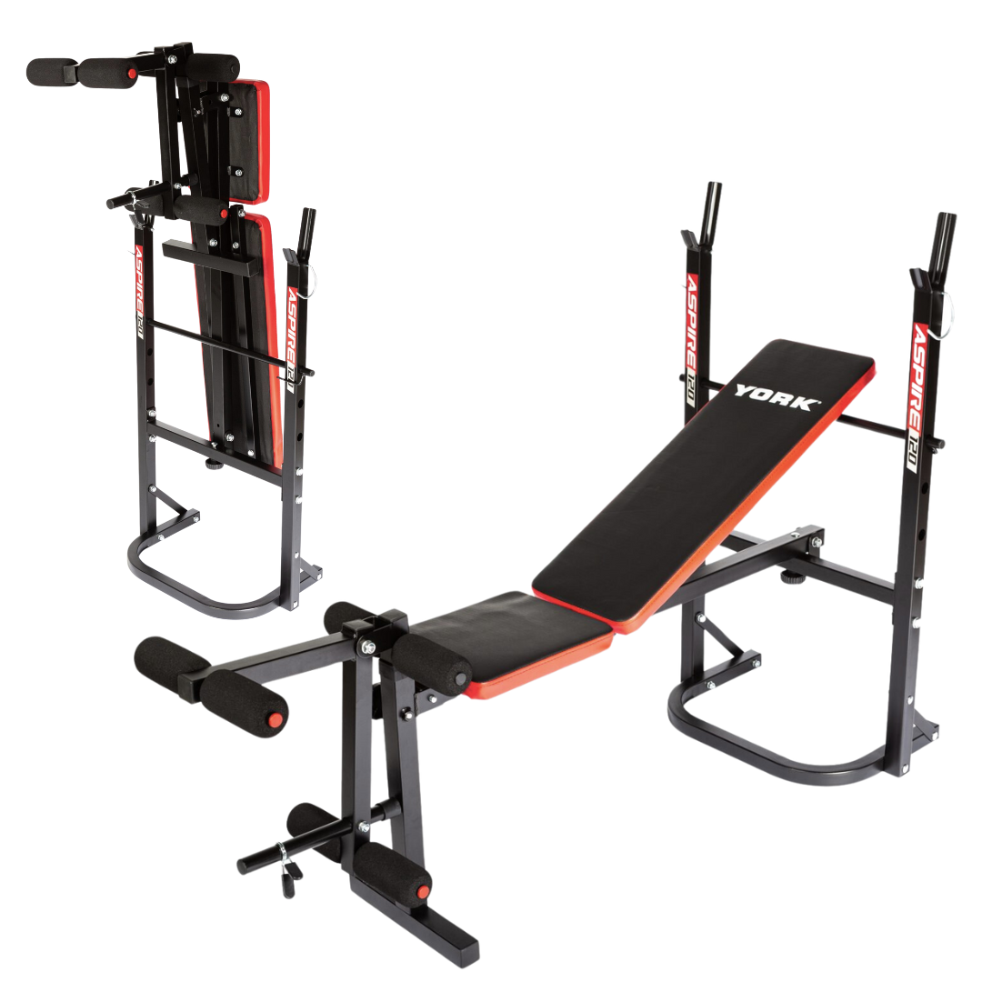 Лавка тренувальна York Fitness ASPIRE 120 складана зі стійкою під штангу — мініатюра 7