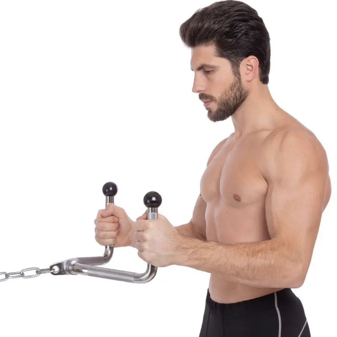 Ручка для нижньої тяги York Fitness Multi-Purpose багатофункціональна з гумовими наконечниками, хром — мініатюра 6