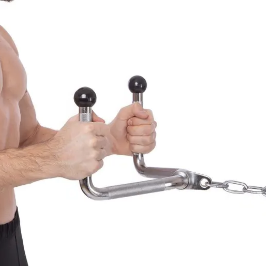 Ручка для нижньої тяги York Fitness Multi-Purpose багатофункціональна з гумовими наконечниками, хром — мініатюра 7