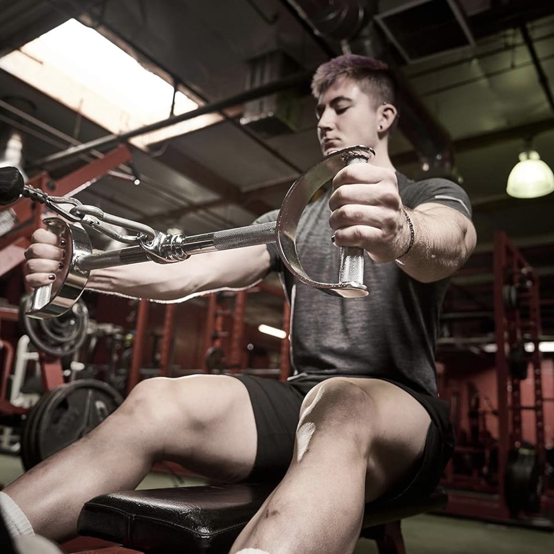 Ручка для верхньої тяги York Fitness 60см з паралельним хватом пряма, хром — мініатюра 8