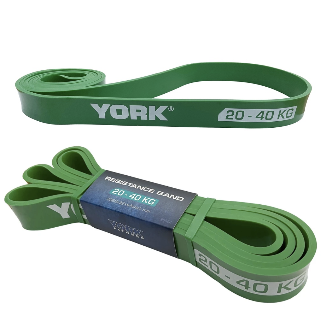 Резинка для фітнесу York 20-40кг - 2080x32x4,5 мм, зелений — фото 5