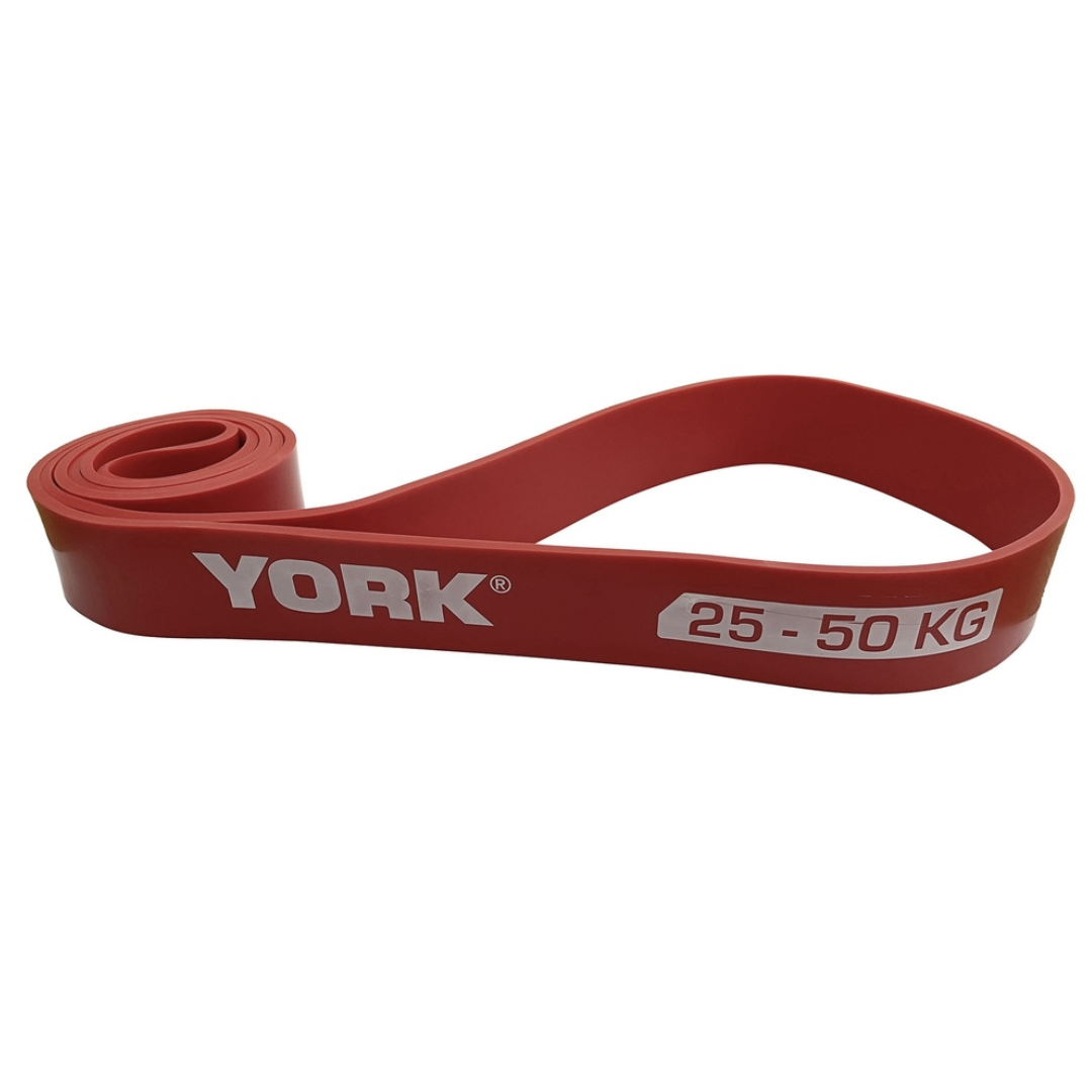 Резинка для фітнесу York 25-50кг - 2080x45x4,5 мм, червоний — фото 2
