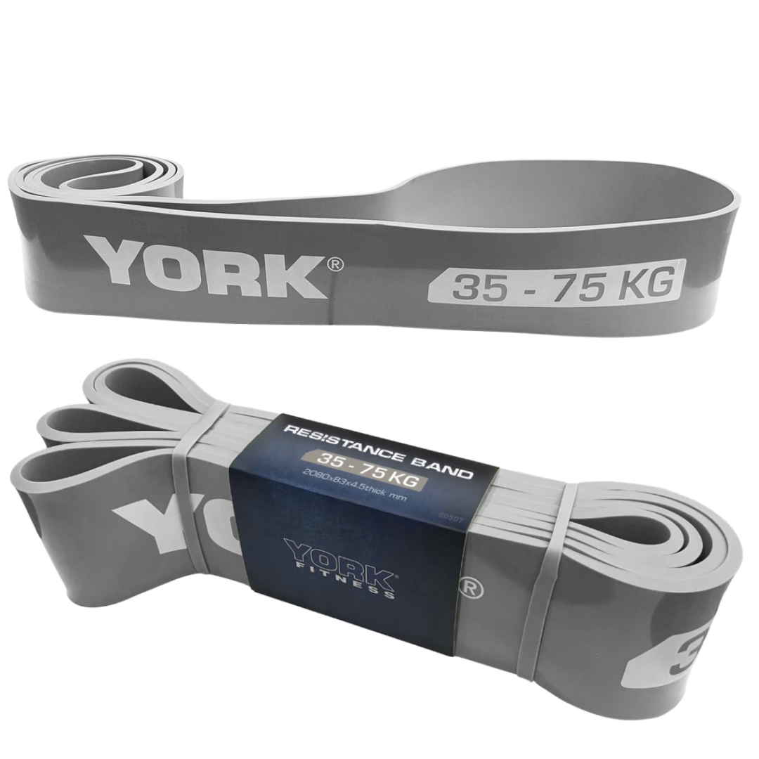Резинка для фітнесу York 35-75кг - 2080x85x4,5 мм, сірий — мініатюра 7