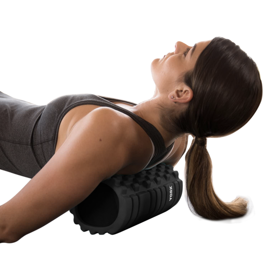 Масажний ролик для йоги та фітнесу York Fitness EVA 33,6 х 14,4см чорний — фото 2