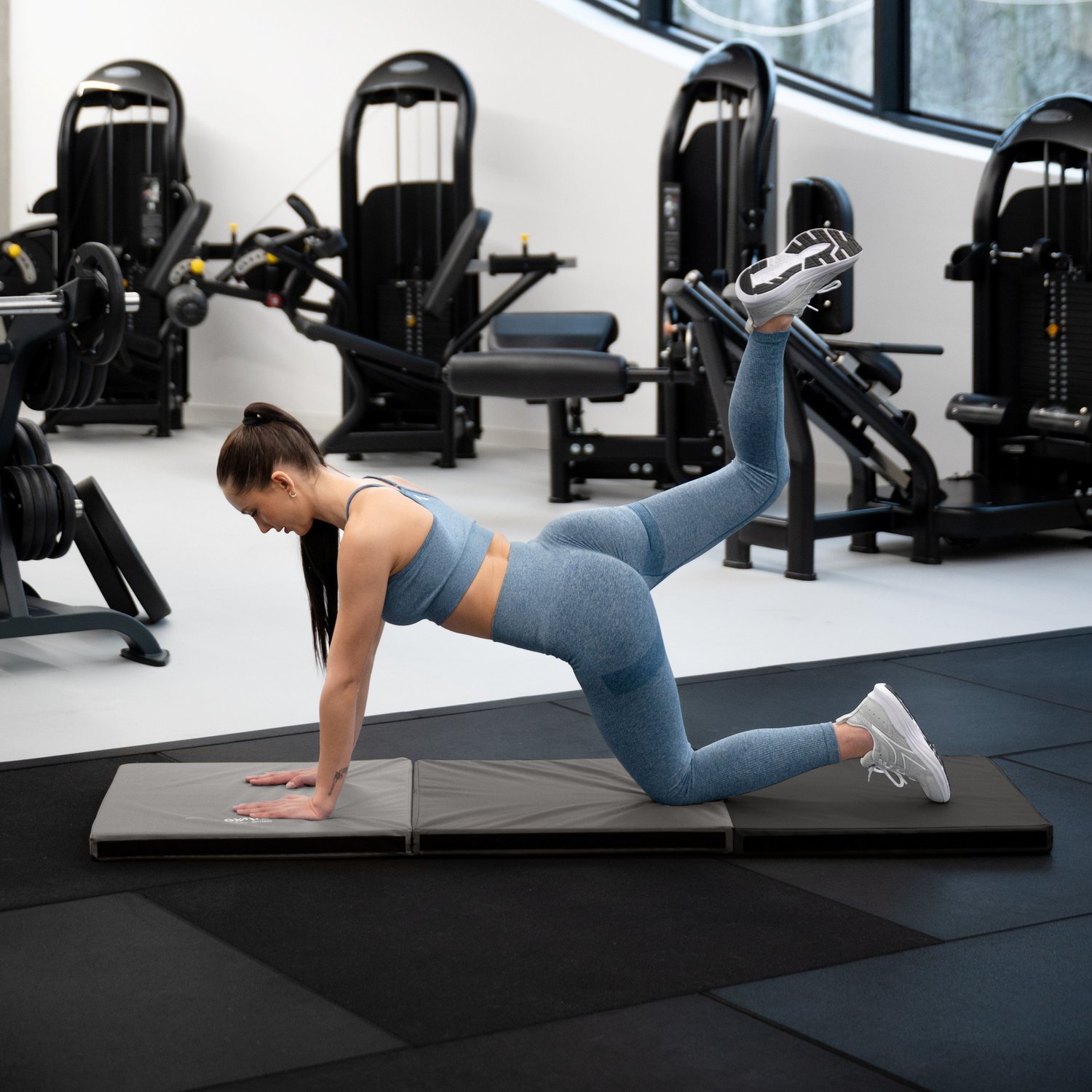 Мат гімнастичний твердий Gymtek 5см сірий — фото 3