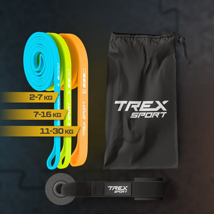 Набір резинок для фітнесу Trex Sport TX-003PBV 3в1 2-30кг — фото 1