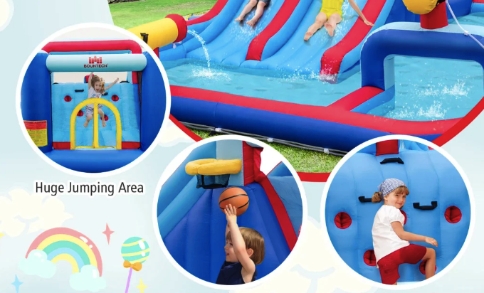 Надувний парк Costway Fun Kids із водними гірками (без вентилятора) — мініатюра 6