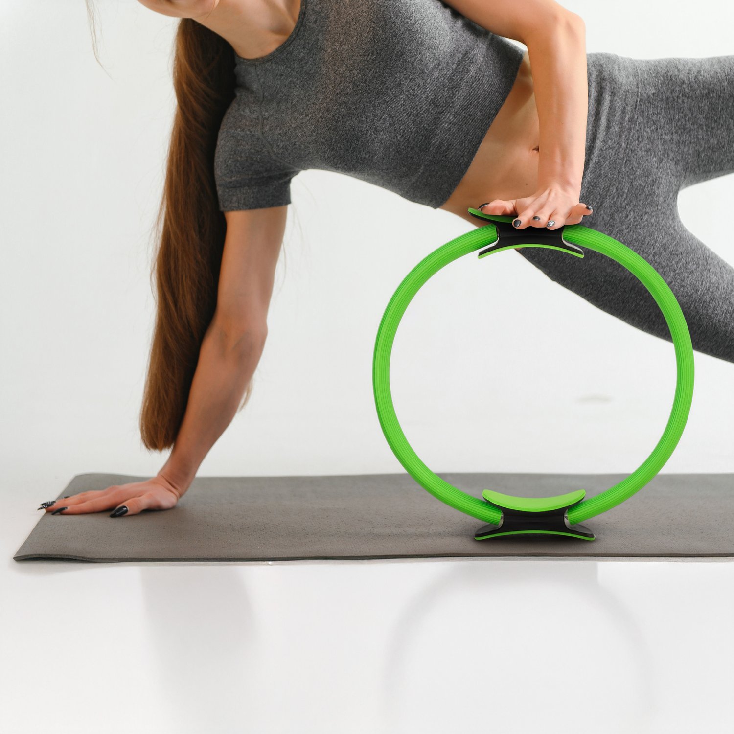Кільце для пілатесу Gymtek армоване скловолокно 38см салатовий — фото 5