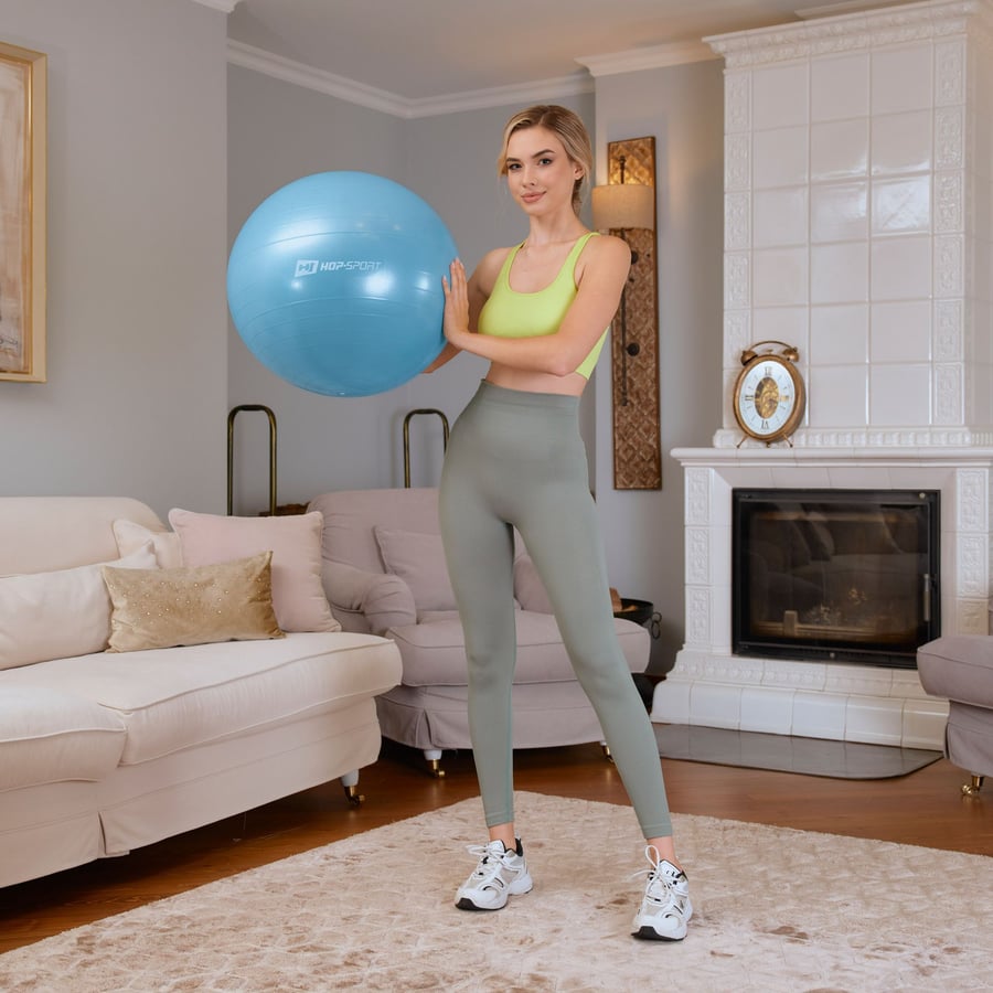 Фітбол Hop-Sport 45см блакитний + насос — мініатюра 6