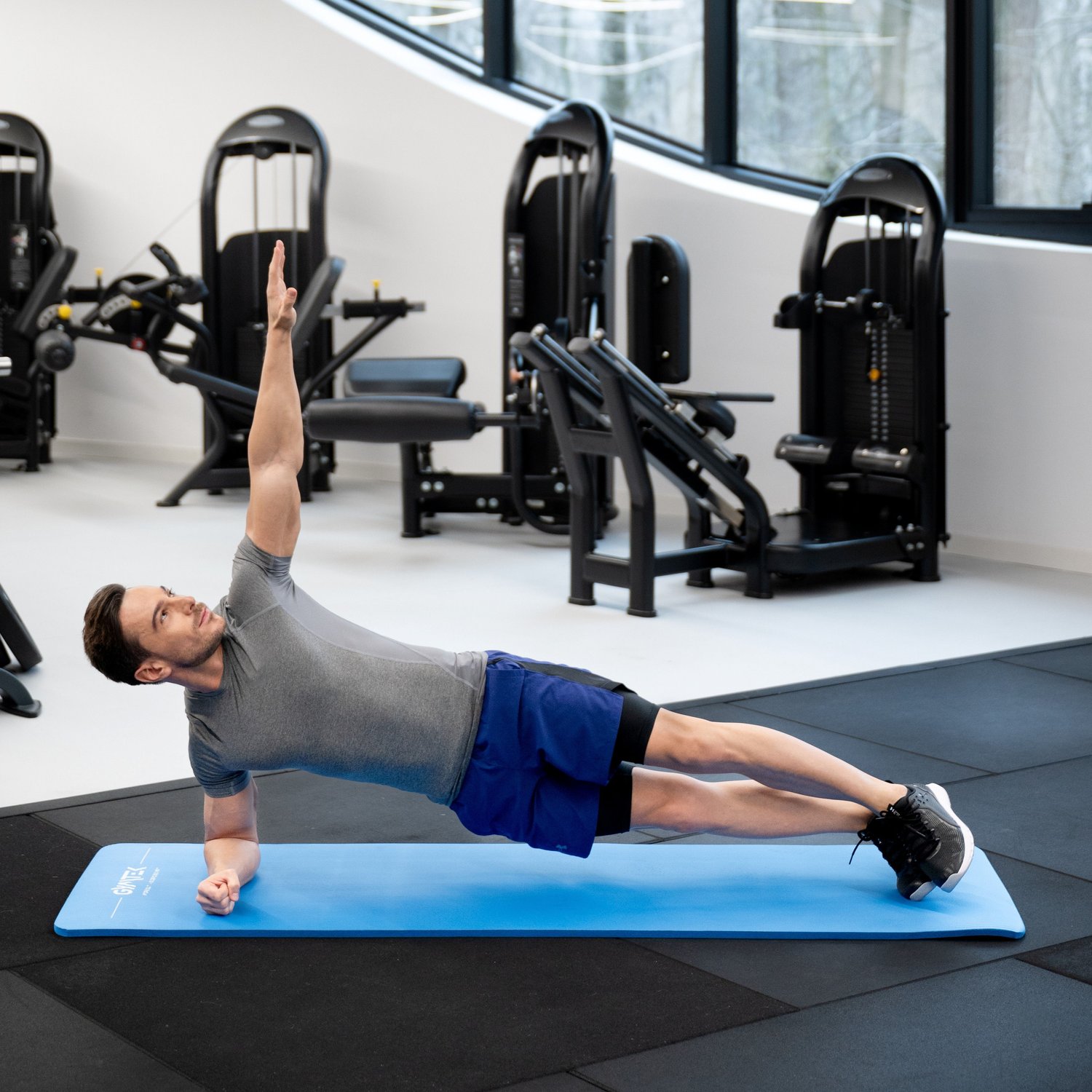 Килимок (мат) для фітнесу та йоги Gymtek NBR 1,5см голубий — фото 2
