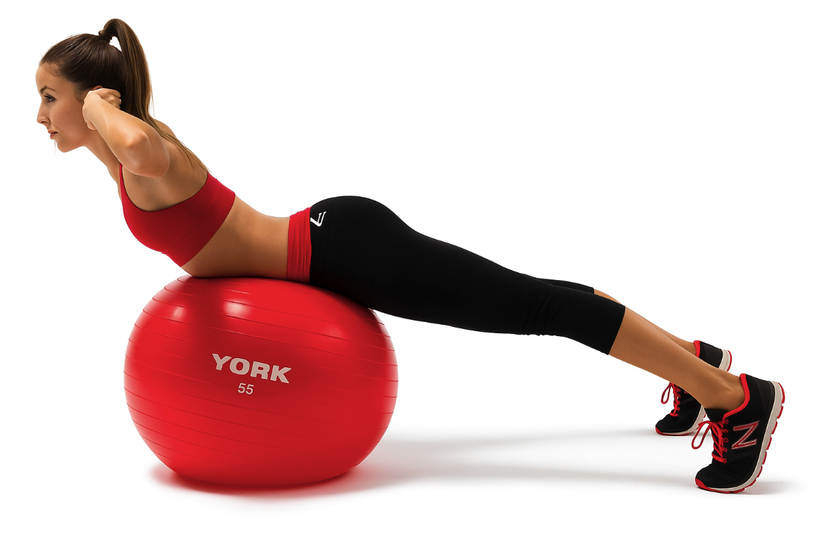 Фітбол York Fitness 55см червоний + насос — мініатюра 7